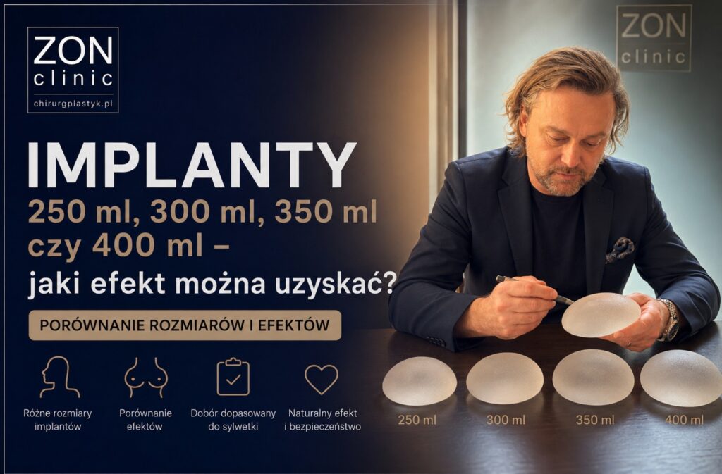 Implanty 250 ml, 300 ml, 350 ml i 400 ml – porównanie efektów powiększania piersi