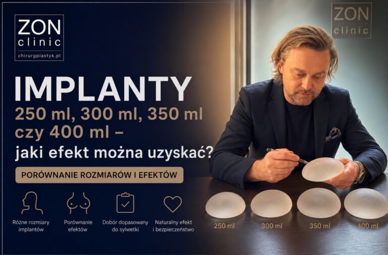 Implanty 250 ml, 300 ml, 350 ml i 400 ml – porównanie efektów powiększania piersi