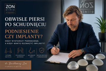 Dr Bartłomiej Zoń wyjaśnia, kiedy po schudnięciu wystarczy podniesienie piersi, a kiedy najlepszym rozwiązaniem jest podniesienie piersi z implantami.